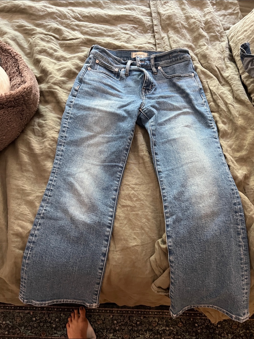 Madewell Faded Light Blue Flare Jeans cropped 27P